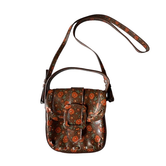 Anna Sui Anthropologie Leather Devon Floral Retro Crossbody Bag New - Picture 2 of 7